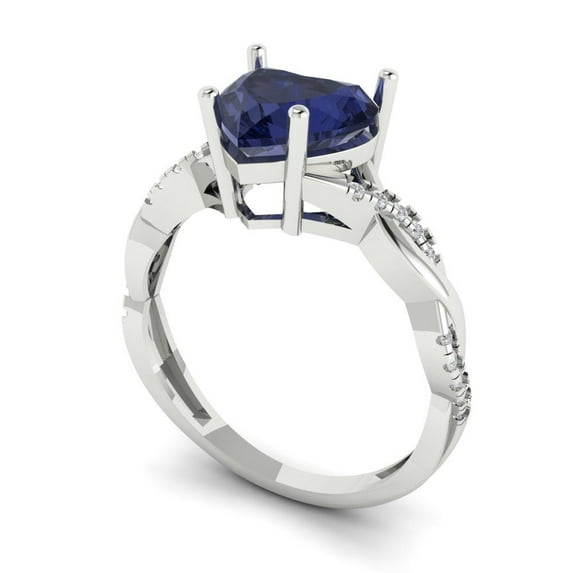 2.78ct Oval Cut Blue Natural Swiss Blue Topaz 18k White Gold Engraving Statement Bridal Wedding Halo Designer Ring Size 9.5