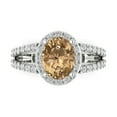 thumbnail image 1 of Clara Pucci 14K White Gold 2.6ct Champagne Solitaire with Accents Ring, 1 of 7