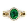 thumbnail image 1 of 2.6 tcw Simulated Emerald Cocktail Fashion Ring for Women, 18K Yellow Gold, 1 of 5
