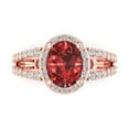 thumbnail image 1 of Clara Pucci 14K Rose Gold 2.6ct Garnet Solitaire with Accents Ring, 1 of 7