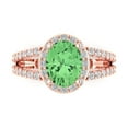 thumbnail image 1 of Solitaire with Accents Engagement Ring for Women - 2.6ct Simulated Green Diamond in 14K Rose Gold Promise Ring, 1 of 7