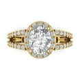 thumbnail image 1 of Clara Pucci 14K Yellow Gold 2.6ct WhiteSapphire Halo Ring for Women, 1 of 7