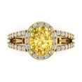 thumbnail image 1 of Clara Pucci 14K Yellow Gold 2.6ct Yellow Halo Ring for Women, 1 of 7