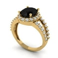 thumbnail image 1 of 2.78ct oval cut black natural onyx 14k yellow gold halo Bridal Wedding Engagement Promise Anniversary Ring for Women size 5.75, 1 of 7