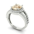 thumbnail image 1 of 2.78ct oval cut brown natural morganite 18k white gold halo Bridal Wedding Engagement Promise Anniversary Ring for Women size 11, 1 of 7
