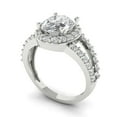 thumbnail image 1 of 2.78ct oval cut clear moissanite 18k white gold halo Bridal Wedding Engagement Promise Anniversary Ring for Women size 10.5, 1 of 7
