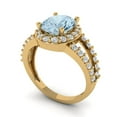 thumbnail image 1 of 2.78ct oval cut natural swiss blue topaz 14k yellow gold halo Bridal Wedding Engagement Promise Anniversary Ring for Women size 5, 1 of 7