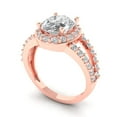 thumbnail image 1 of 2.78ct oval cut white sapphire 14k rose gold halo Bridal Wedding Engagement Promise Anniversary Ring for Women size 4.25, 1 of 7
