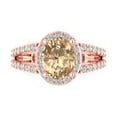 thumbnail image 1 of Clara Pucci 14K Rose Gold Solid Gold YellowMoissanite Solitaire with Accents Anniversary Ring for Women - 2.6 cttw Oval Cut, 1 of 7