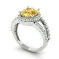 thumbnail image 1 of 2.78ct oval cut yellow moissanite 18k white gold halo Bridal Wedding Engagement Promise Anniversary Ring for Women size 3.5, 1 of 7