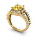 thumbnail image 1 of 2.78ct oval cut yellow natural citrine 14k yellow gold halo Bridal Wedding Engagement Promise Anniversary Ring for Women size 4, 1 of 7