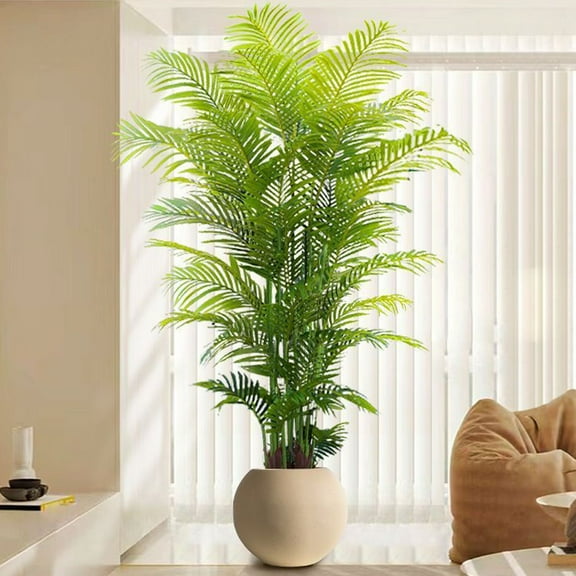 2.7FT Artificial Palm Tree with Real Touch Leaves, Fake Tropical Palm Tree for Indoor Outdoor Home Garden Patio Office Modern Decoration