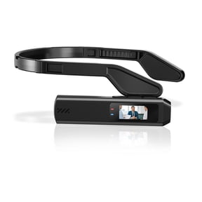 2.7K HD Head Mounted FPV Video Camera 0.96 Inches / 2.4 cm Screen Wearable Vlog Cam 110 Degree Wide Angle WiFi APP Control Camera Recorder for Walking Travel Cycling With 128G Memory Card