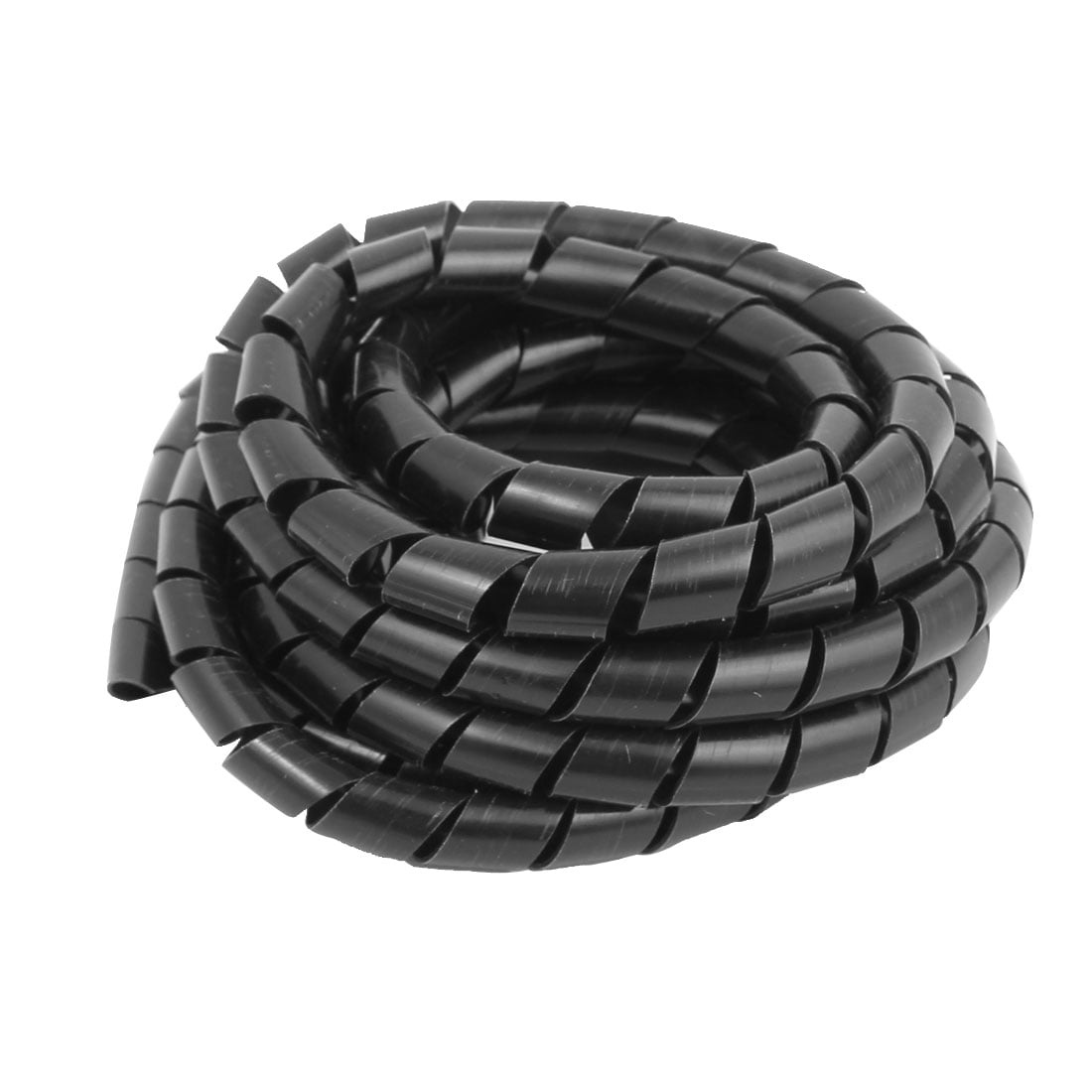 Tuyau de gestion de câbles en spirale noir enroulé, flexible recouvert de  cordon de protection pour bureau, ordinateur, télévision et voiture