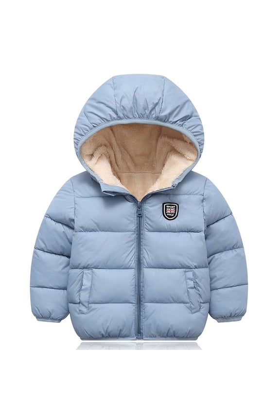 2-7T Toddler Boys Girls Plush Hooded Coats Jackets Kids Winter Warm Snow Clothes Outwear