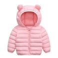 thumbnail image 1 of 2-7T Winter Hooded Down Coats for Kids Baby Boys Girls Solid Ultralight Puffer Padded Jacket with Hoods Bear Ear Toddler Snow Outerwear, 1 of 7