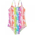 thumbnail image 1 of 2-7Y Little Baby Girls One Piece Swimsuit Toddler Sling Rainbow Baching Suit, 1 of 6