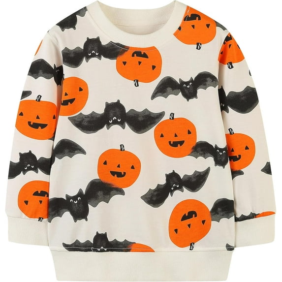 2-7Y Toddler Sweatshirt Boys Girls Crewneck Pullover Tops Blouse Long Sleeve Cotton T-Shirt Fall Winter Clothes