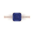 thumbnail image 1 of 2.7ct Asscher Cut Blue Tanzanite 14k Pink Rose Gold Engraving Statement Bridal Wedding Designer Ring Size 3.5, 1 of 5