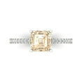 thumbnail image 1 of Clara Pucci 14K White Gold 2.7ct Morganite Solitaire with Accents Ring, 1 of 8