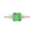 thumbnail image 1 of 2.7ct Asscher Cut Green Crystal 14k Pink Rose Gold Engraving Statement Bridal Wedding Designer Ring Size 10.5, 1 of 5