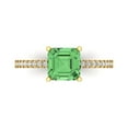 thumbnail image 1 of 2.7ct Asscher Cut Green Crystal 14k Yellow Gold Engraving Statement Bridal Wedding Designer Ring Size 4, 1 of 5