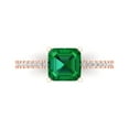 thumbnail image 1 of Clara Pucci 14K Rose Gold 2.7ct Emerald Solitaire with Accents Ring, 1 of 8