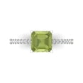 thumbnail image 1 of 2.7ct Asscher Cut Green Natural Peridot 14k White Gold Engraving Statement Bridal Wedding Designer Ring Size 7, 1 of 5