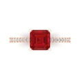 thumbnail image 1 of 2.7ct Asscher Cut Red Ruby 18k Pink Rose Gold Engraving Statement Bridal Wedding Designer Ring Size 9.5, 1 of 5