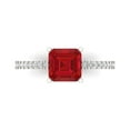 thumbnail image 1 of 2.7ct Asscher Cut Red Ruby 18k White Gold Engraving Statement Bridal Wedding Designer Ring Size 6.5, 1 of 5