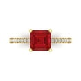 thumbnail image 1 of 2.7ct Asscher Cut Red Ruby 18k Yellow Gold Engraving Statement Bridal Wedding Designer Ring Size 5, 1 of 5