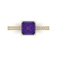 thumbnail image 1 of Solitaire with Accents Engagement Ring for Women - 2.7ct Natural Amethyst in 14K Yellow Gold Promise Ring, 1 of 6