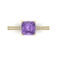thumbnail image 1 of Solitaire with Accents Engagement Ring for Women - 2.7ct Simulated Alexandrite in 14K Yellow Gold Promise Ring, 1 of 6