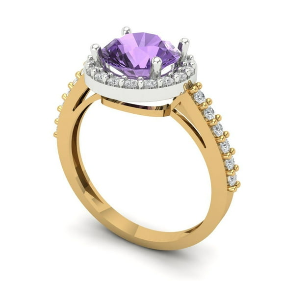 2.7ct Round Cut Blue Natural Sky Blue Topaz 14k Yellow Gold Engraving Statement Bridal Wedding Halo Designer Ring Size 7