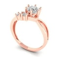 thumbnail image 1 of 2.7ct Round Cut Blue Natural Swiss Blue Topaz 14k Pink Rose Gold Engraving Statement Bridal Wedding Halo Designer Ring Size 4.75, 1 of 7