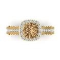 thumbnail image 1 of Clara Pucci 14K Yellow Gold 2.37ct Champagne Halo Ring for Women, 1 of 8