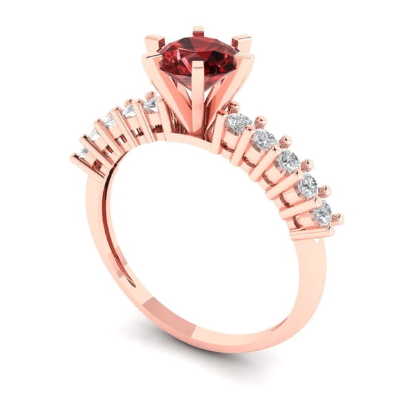 2.7ct Round Cut Brown Natural Morganite 18k White Gold Engraving Statement Bridal Wedding Halo Designer Ring Size 9.75