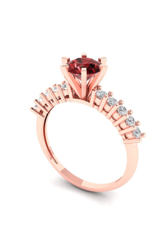 2.7ct Round Cut Brown Natural Morganite 18k White Gold Engraving Statement Bridal Wedding Halo Designer Ring Size 9.75