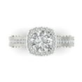 thumbnail image 1 of Clara Pucci 14K White Gold 2.37ct Moissanite Halo Ring for Women, 1 of 8