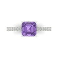 thumbnail image 1 of Clara Pucci 14K White Gold Solid Gold Alexandrite Solitaire with Accents Anniversary Ring for Women - 2.7 cttw Asscher Cut, 1 of 8