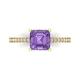 thumbnail image 1 of Clara Pucci 14K Yellow Gold Solid Gold Alexandrite Solitaire with Accents Anniversary Ring for Women - 2.7 cttw Asscher Cut, 1 of 8