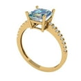 thumbnail image 1 of 2.7ct asscher cut blue moissanite 14k yellow gold Bridal Wedding Engagement Promise Anniversary Ring for Women size 4.75, 1 of 7