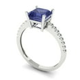 thumbnail image 1 of 2.7ct asscher cut blue tanzanite 18k white gold Bridal Wedding Engagement Promise Anniversary Ring for Women size 5.25, 1 of 7