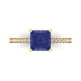 thumbnail image 1 of Clara Pucci 14K Yellow Gold Solid Gold Tanzanite Solitaire with Accents Anniversary Ring for Women - 2.7 cttw Asscher Cut, 1 of 8