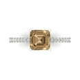 thumbnail image 1 of Clara Pucci 14K White Gold Solid Gold Champagne Solitaire with Accents Anniversary Ring for Women - 2.7 cttw Asscher Cut, 1 of 8