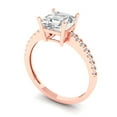 thumbnail image 1 of 2.7ct asscher cut clear moissanite 14k rose gold Bridal Wedding Engagement Promise Anniversary Ring for Women size 9.25, 1 of 7