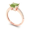 thumbnail image 1 of 2.7ct asscher cut green natural peridot 18k rose gold Bridal Wedding Engagement Promise Anniversary Ring for Women size 6.75, 1 of 7