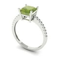 thumbnail image 1 of 2.7ct asscher cut green natural peridot 18k white gold Bridal Wedding Engagement Promise Anniversary Ring for Women size 5.75, 1 of 7