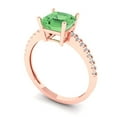 thumbnail image 1 of 2.7ct asscher cut green Zircon 18k rose gold Bridal Wedding Engagement Promise Anniversary Ring for Women size 9.75, 1 of 7