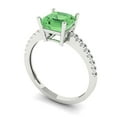 thumbnail image 1 of 2.7ct asscher cut green Zircon 18k white gold Bridal Wedding Engagement Promise Anniversary Ring for Women size 4.25, 1 of 7